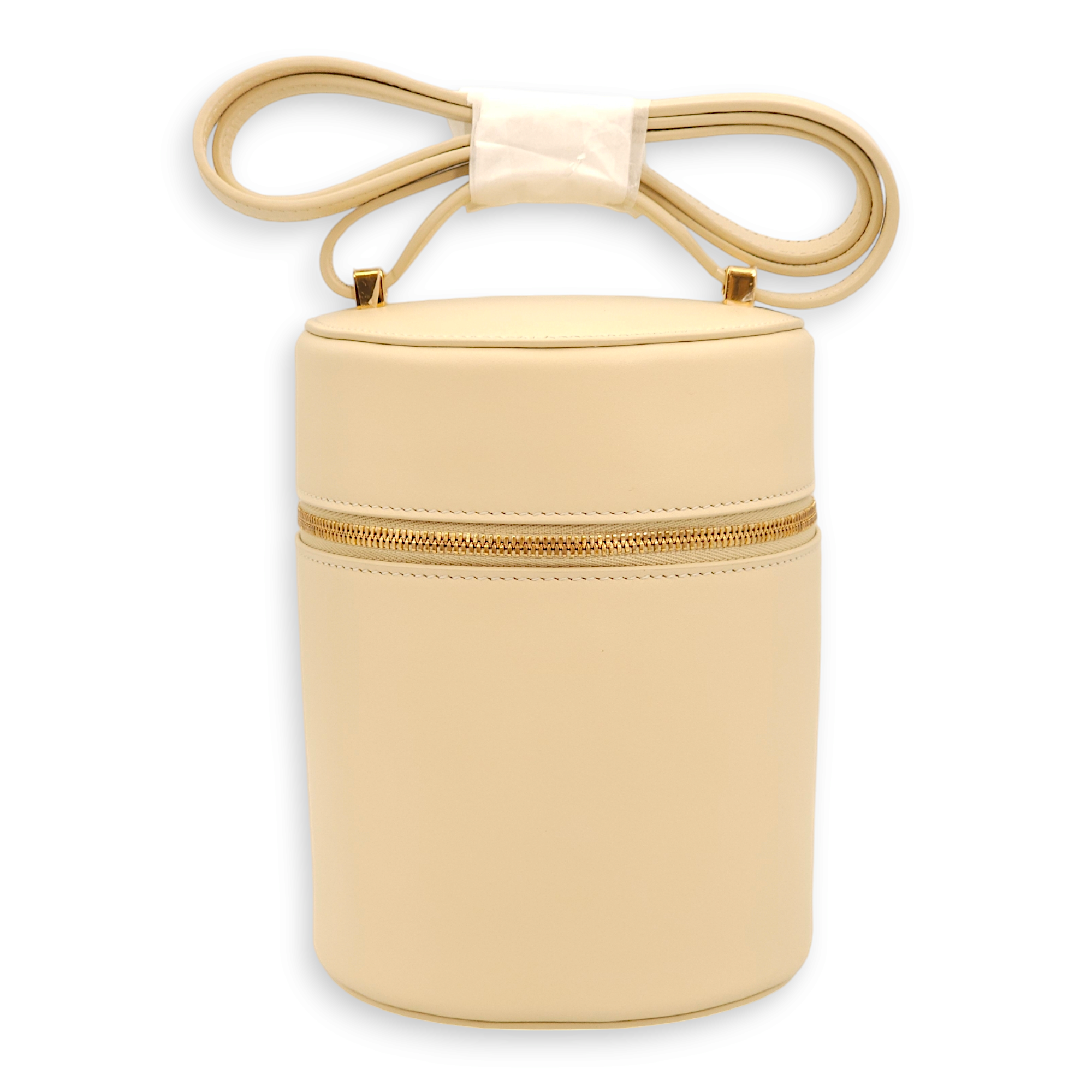 Extra Case Medium Beige Crossbody Bag in Calfskin, Gold hardware