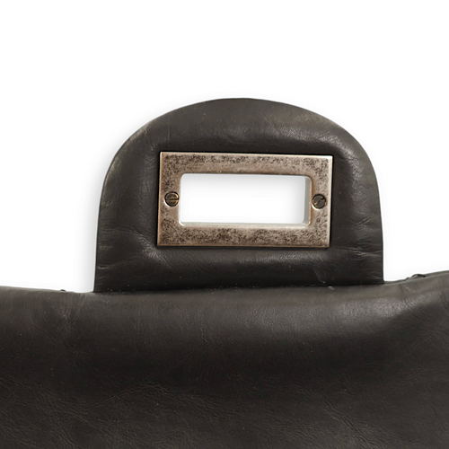 Reissue 227 Black Crossbody Bag in Distressed leather, Ruthenium hardware