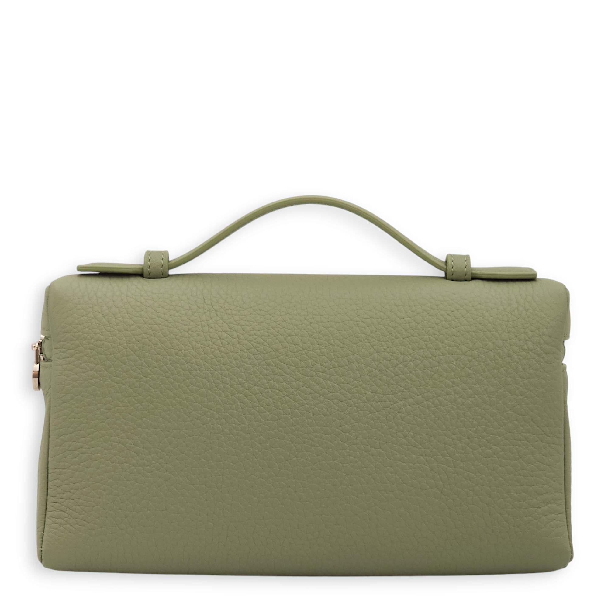 Extra Pocket L19 Green Crossbody Bag in Calfskin, Palladium hardware