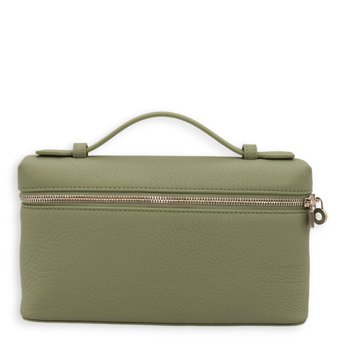 Extra Pocket L19 Green Crossbody Bag in Calfskin, Palladium hardware