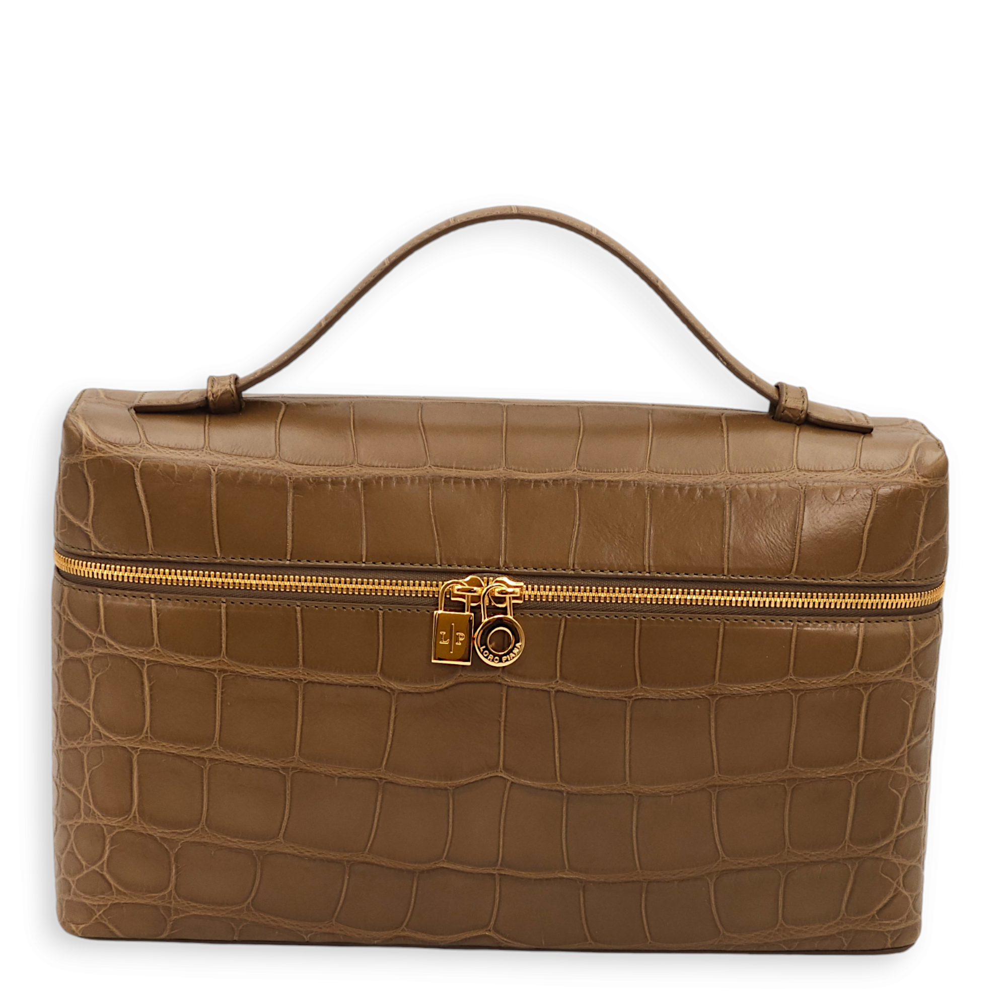 Extra L27 Brown Crossbody Bag in Lambskin, Gold hardware