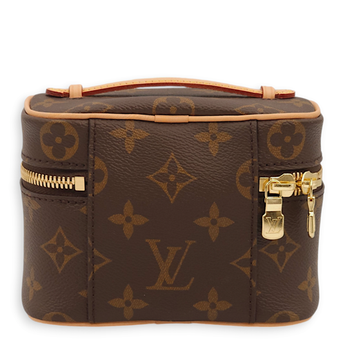 Nice Nano Monogram Vanity Bag in Canvas, Gold hardware