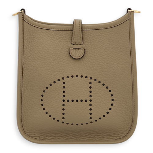 Evelyne Mini Beige Marfa in Clemence, Gold hardware (Short Strap)