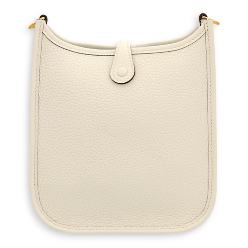 Evelyne Mini New White in Clemence, Gold hardware