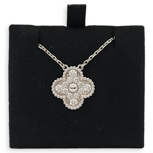 Vintage Alhambra Diamond Necklace in White Gold