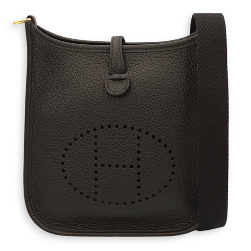 Evelyne Mini Black in Clemence, Gold hardware