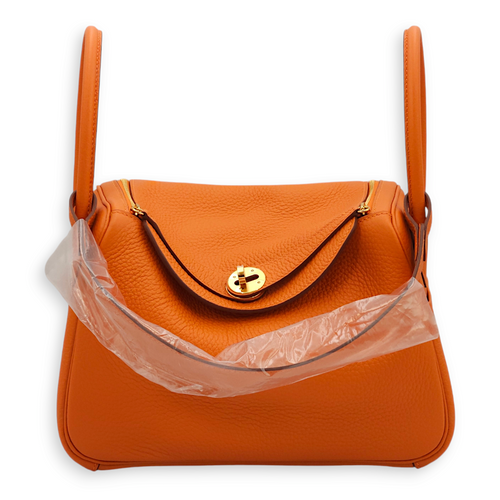 Lindy 26 Orange in Clemence, Gold hardware