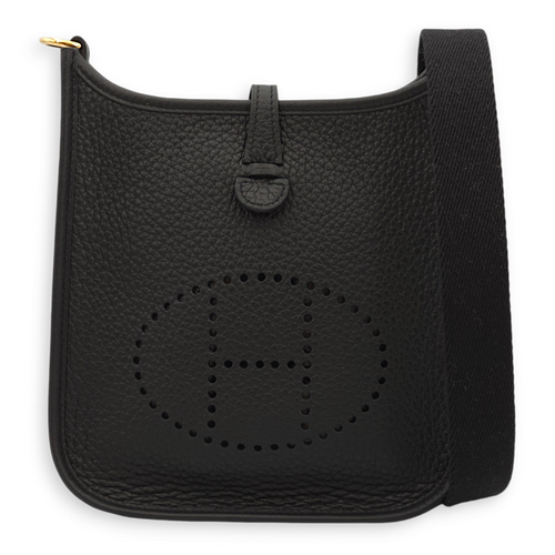 Evelyne Mini Black in Clemence, Gold hardware