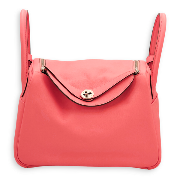 Hermès Lindy 30 Rose Ete in Evercolor, Palladium hardware Singapore