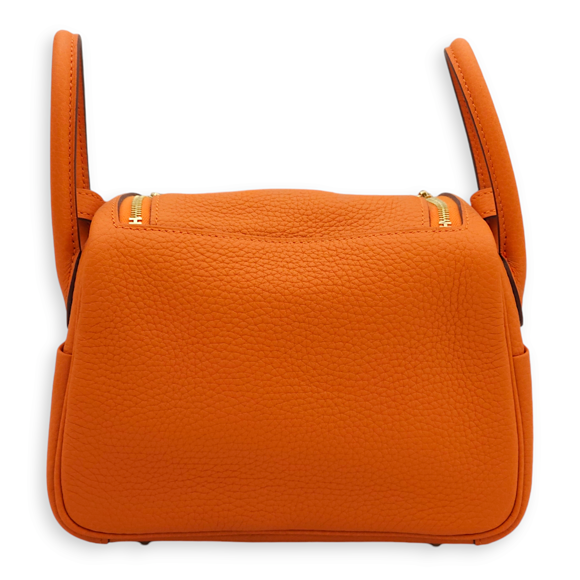 Lindy Mini Orange in Clemence, Gold hardware