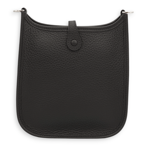 Evelyne Mini Black in Clemence, Palladium hardware (Short Strap)