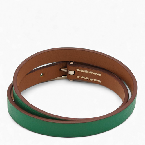 Behapi Double Tour T2 Vert Vertigo Bracelet in Swift, Palladium hardware