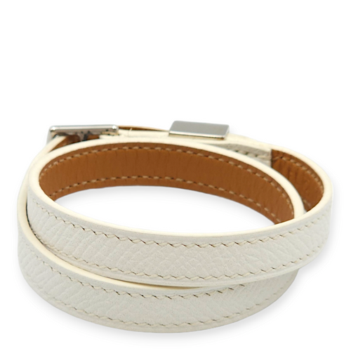 Medor Infini Double Tour S Blanc Bracelet in Epsom, Palladium hardware