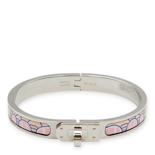 Faubourg City Mini Kelly Clic Rose Confetti Bracelet in Enamel, Palladium hardware