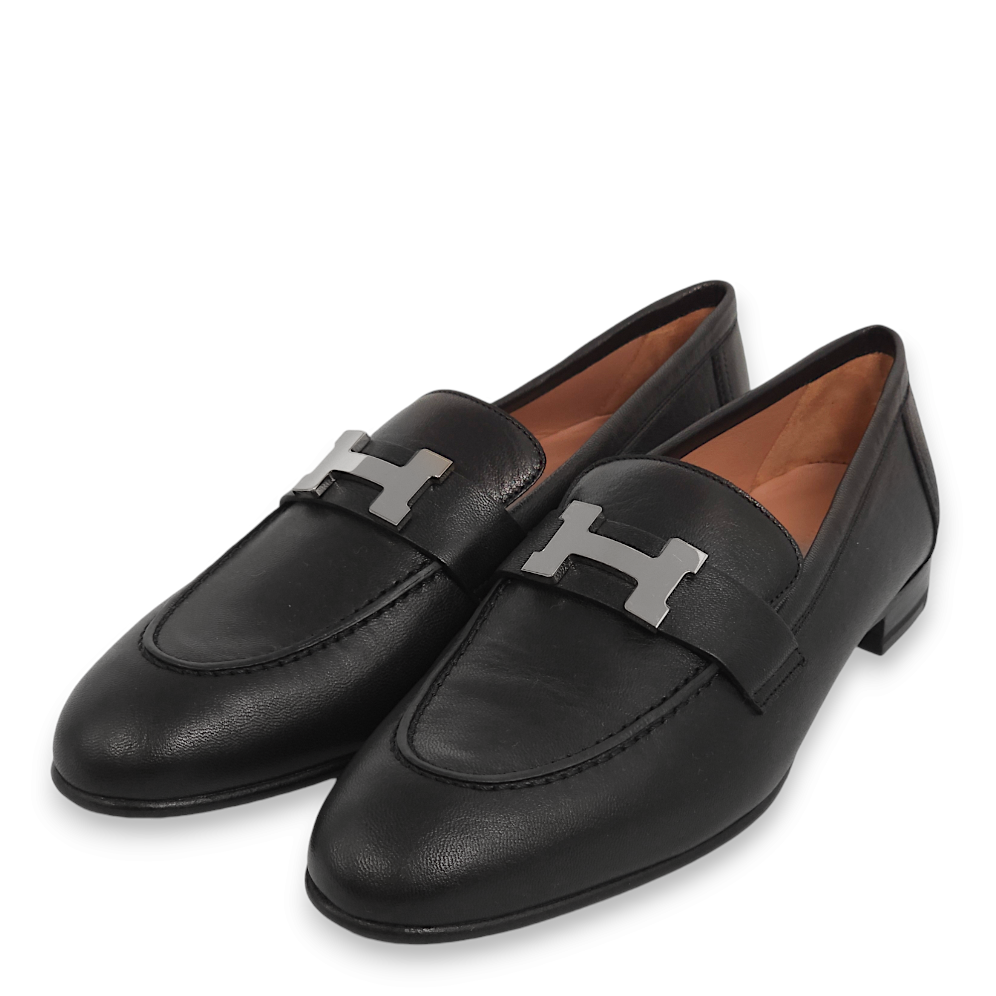 Paris 37 Black Loafers in Goat Leather