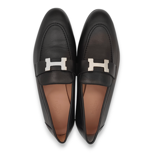 Paris 37 Black Loafers in Goat Leather