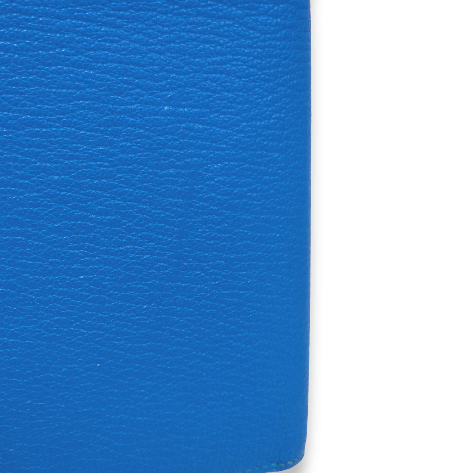 Evelyne Blue Mykonos Wallet in Chevre Mysore