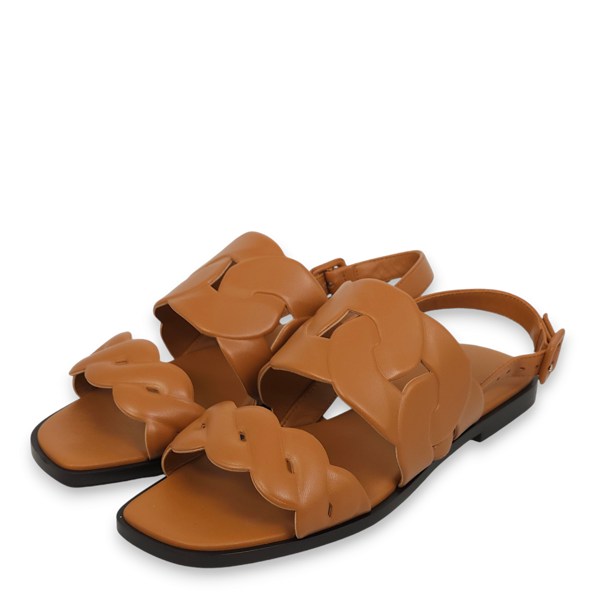 Grace 37 Natural Sandals in Nappa Leather