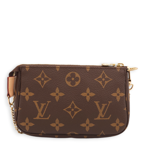 Pochette Mini Monogram Pouch in Canvas, Gold hardware