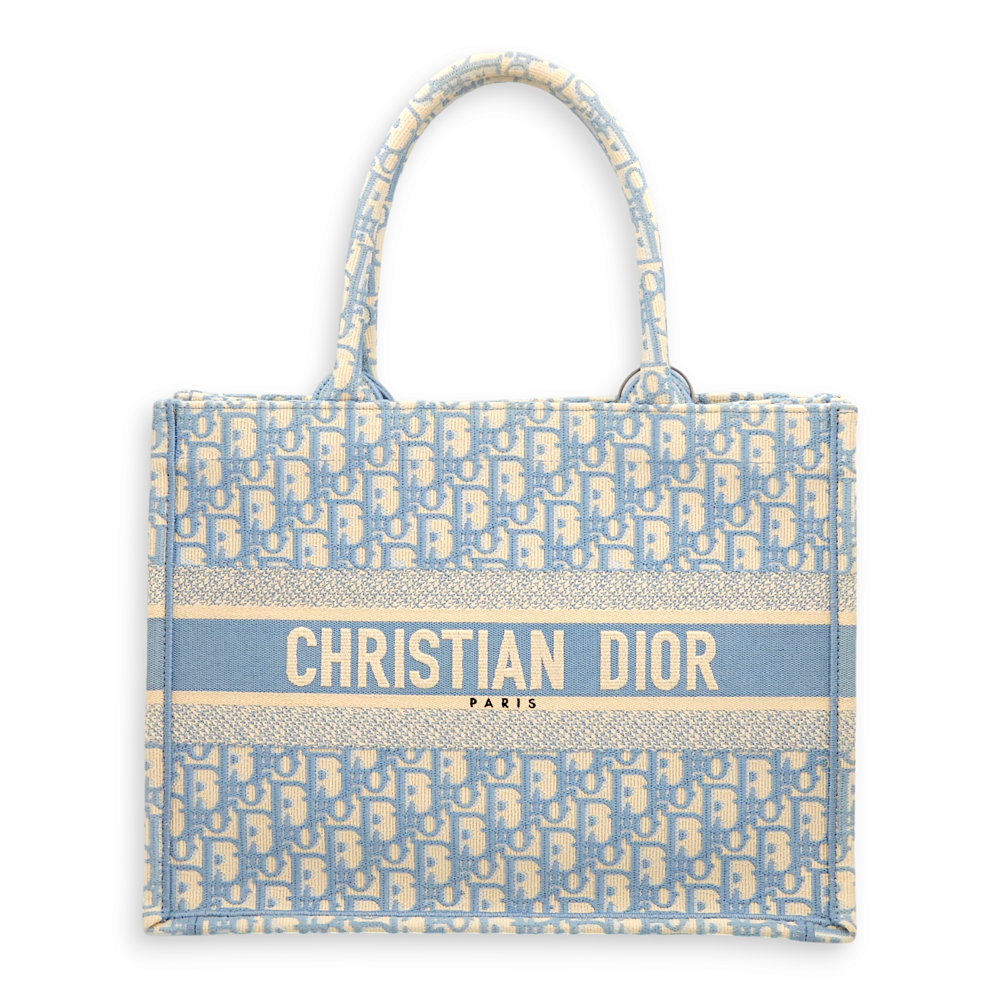 Oblique Medium Light Blue Oblique Tote Bag in Jacquard