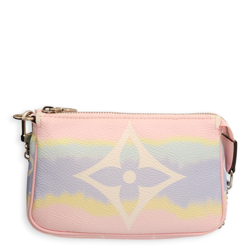 Escale Mini Pastel Pink, Purple, Yellow, Blue, White Pouch in Canvas, Palladium hardware