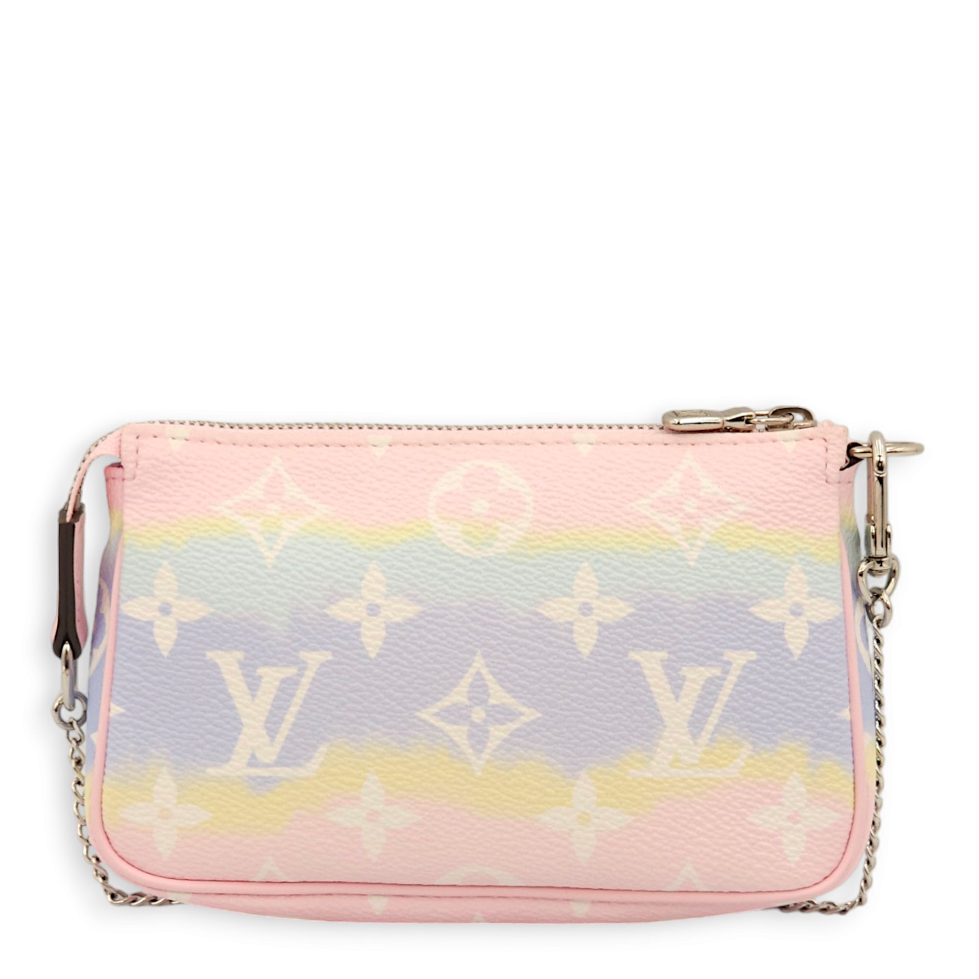 Escale Mini Pastel Pink, Purple, Yellow, Blue, White Pouch in Canvas, Palladium hardware