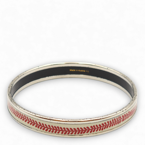 Enamel White Bracelet, Palladium hardware