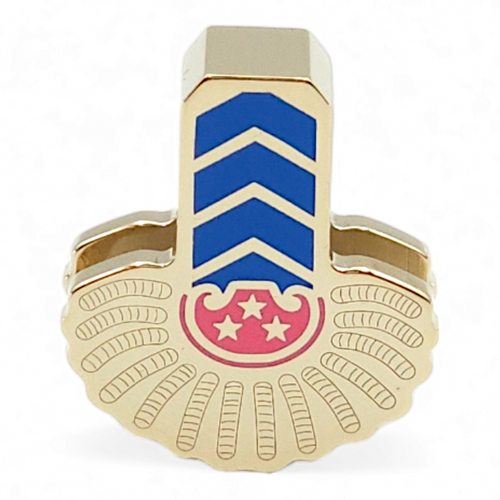 Epaulette Twilly Rings Bleu Vif/Rose Charm, Permabrass hardware