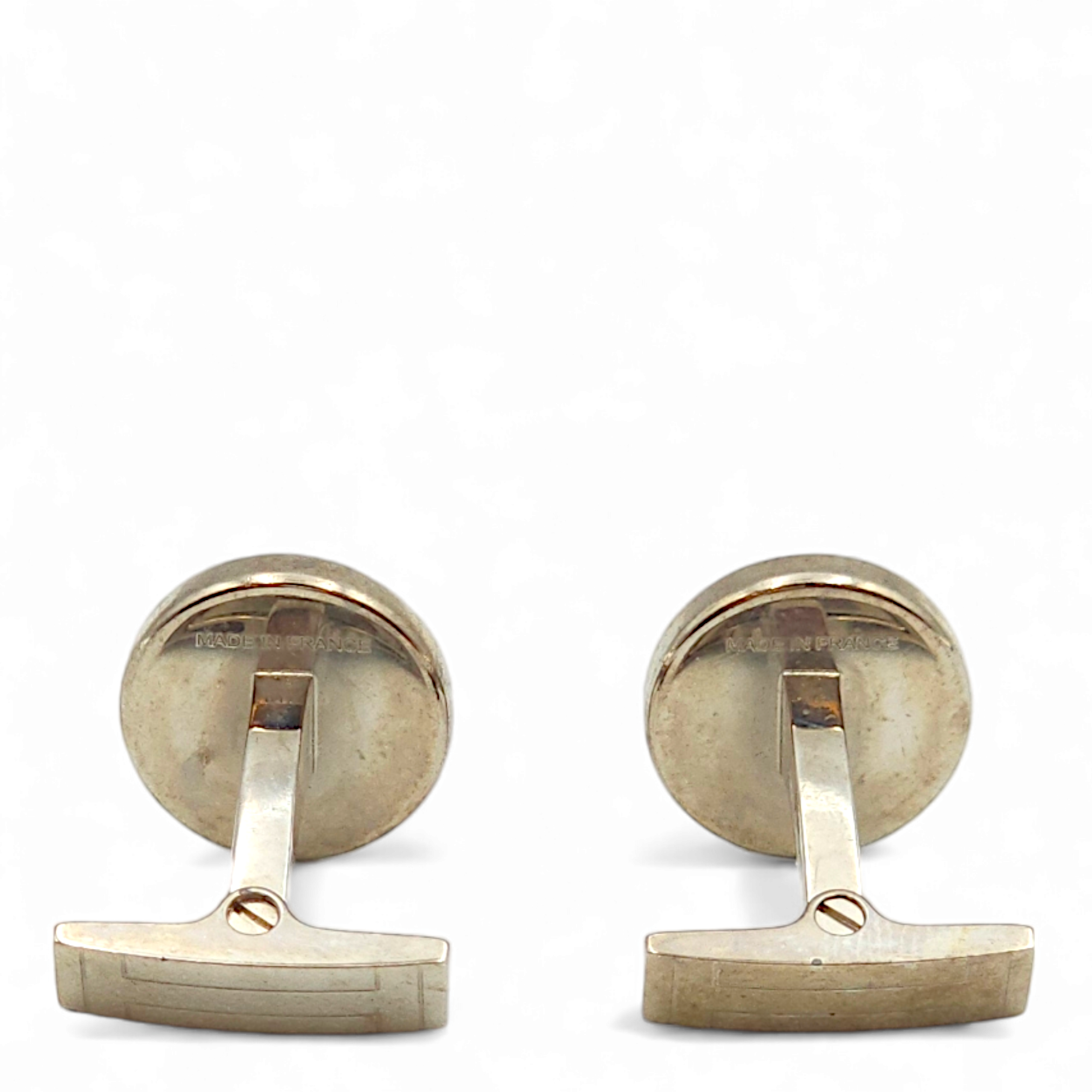 Licol 2 cufflinks Petrol Costume Jewellery, Palladium hardware