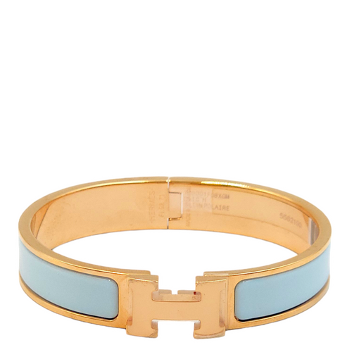 Clic H GM Blue Polaire Bracelet, Rose Gold hardware