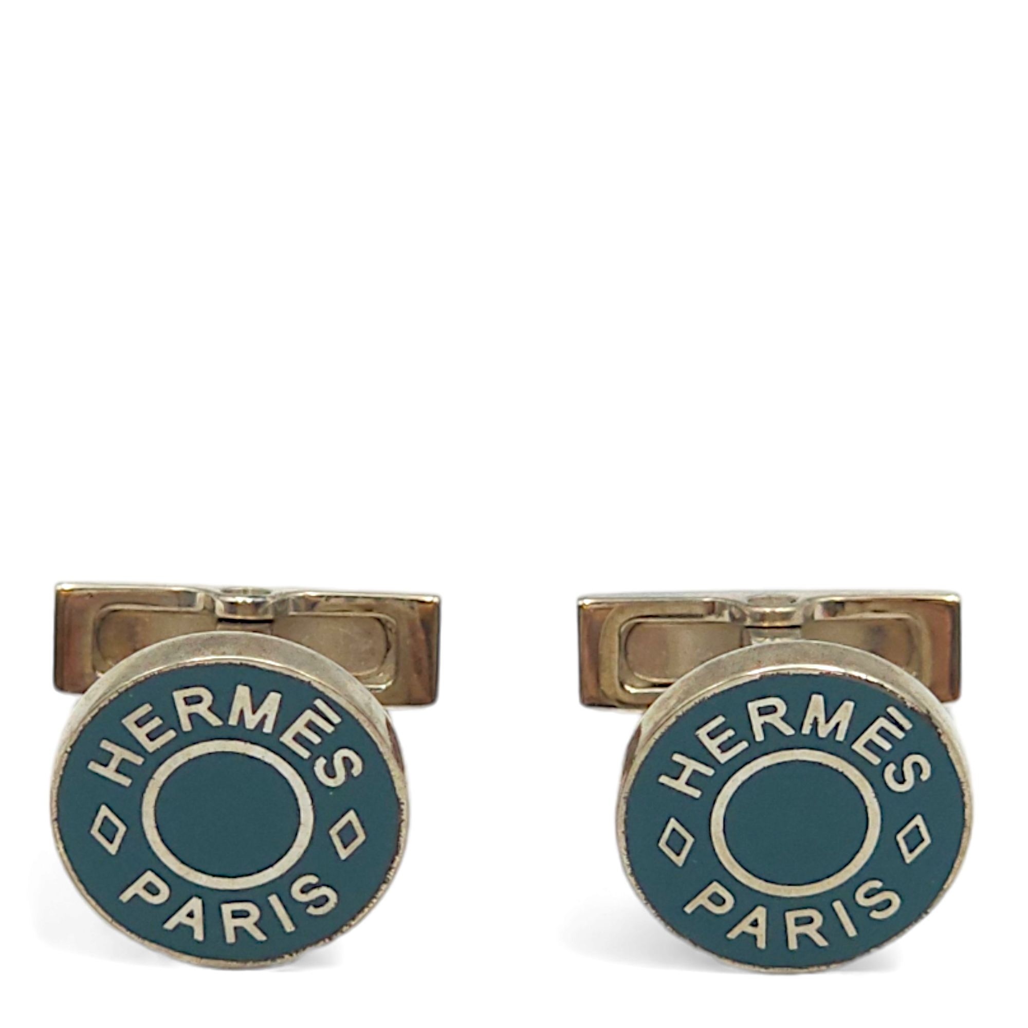 Licol 2 cufflinks Petrol Costume Jewellery, Palladium hardware