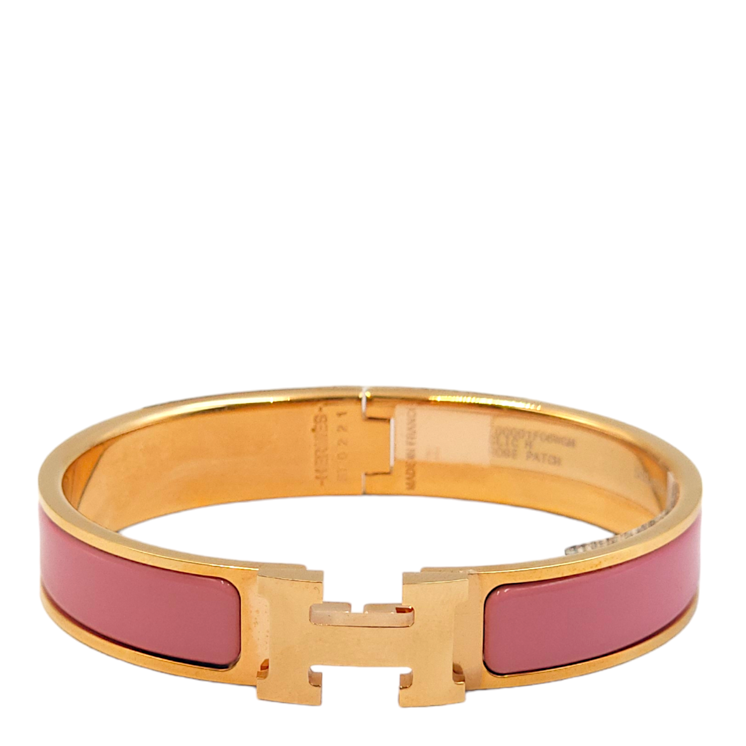 Clic H GM Rose Patch Bracelet, Rose Gold hardware