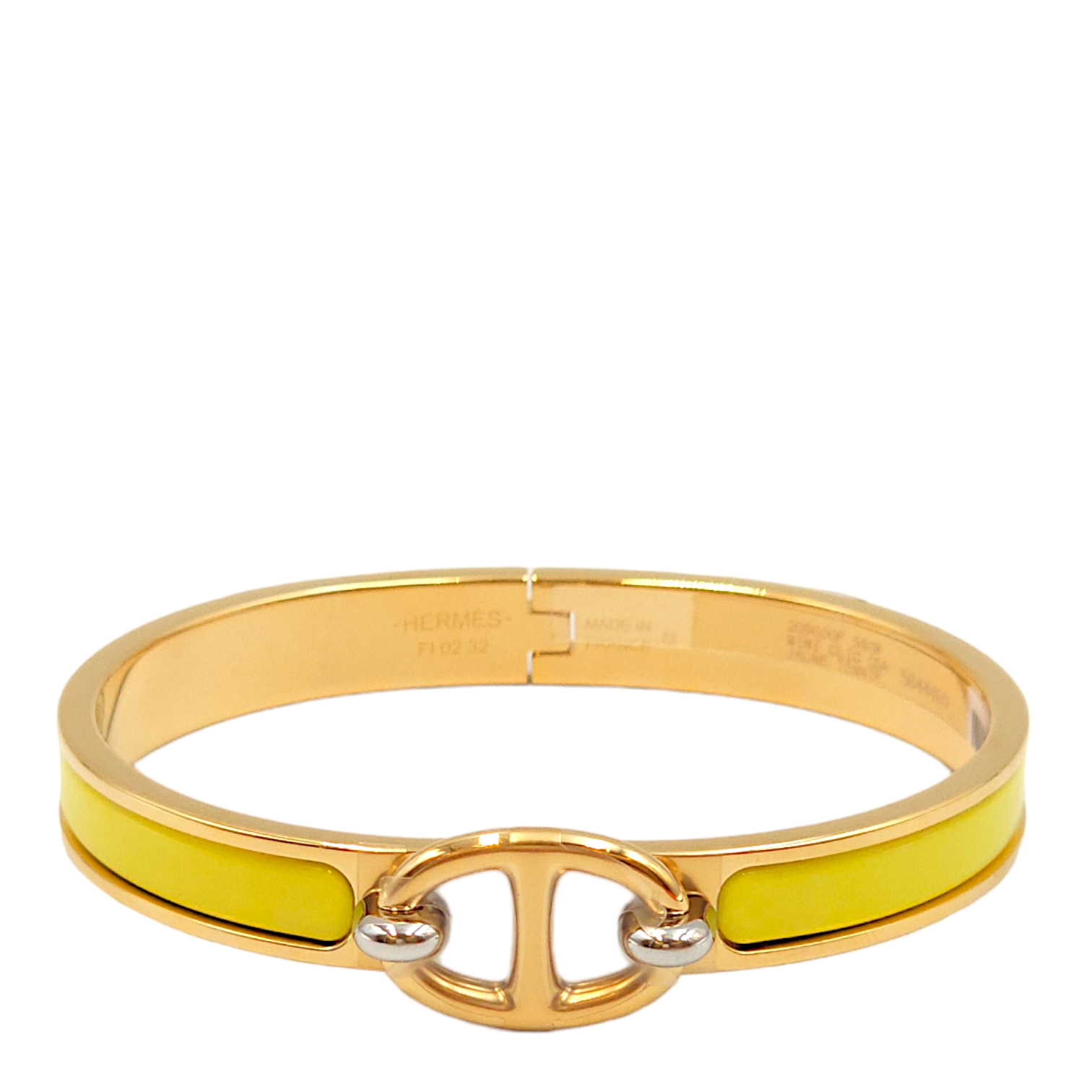 Mini Clic Chaine D'ancre Jaune Tennis Bracelet, Gold hardware