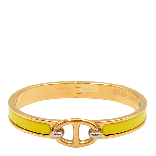 Mini Clic Chaine D'ancre Jaune Tennis Bracelet, Gold hardware