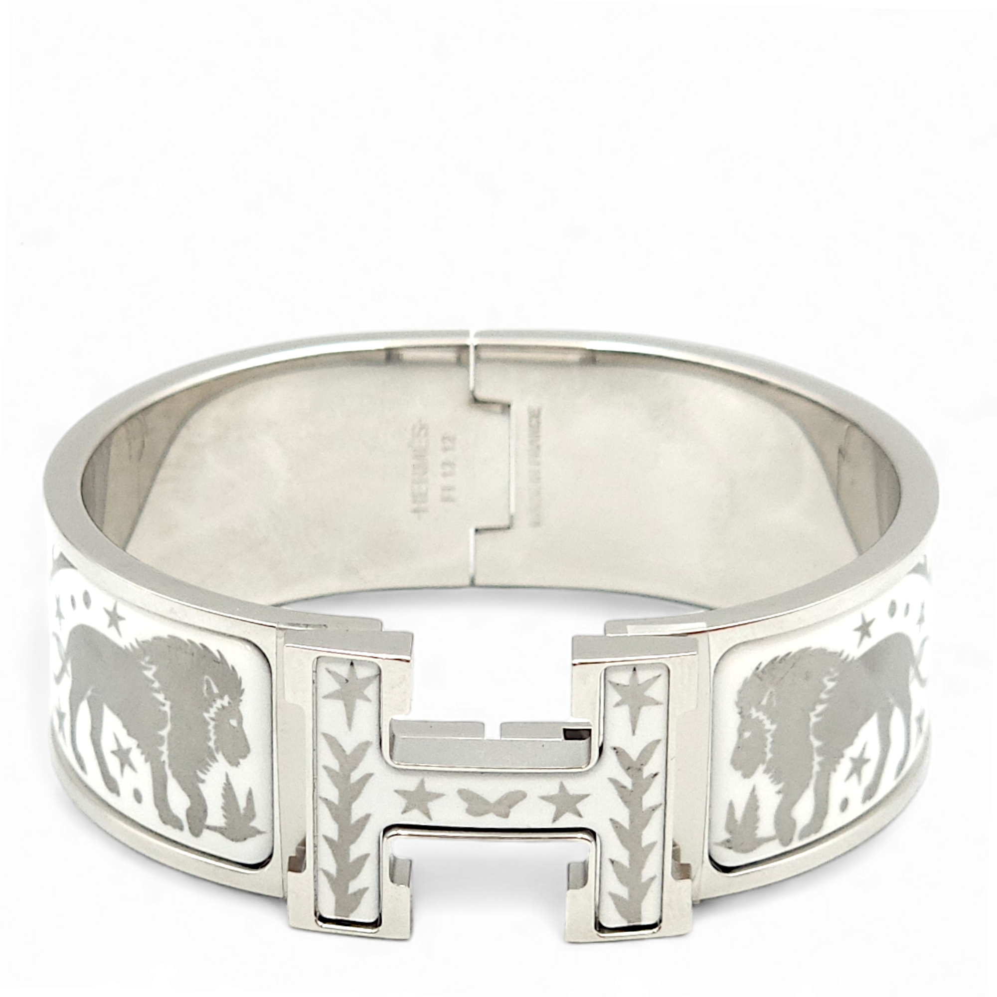 Clic Clac H Sous Le e d'Orphee Blanc Bracelet, Palladium hardware