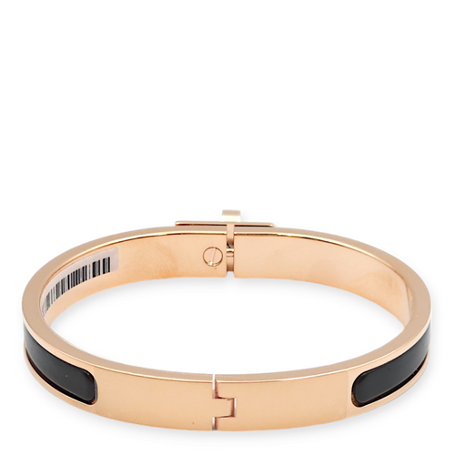 Clic Kelly Mini Black Bracelet, Rose Gold hardware