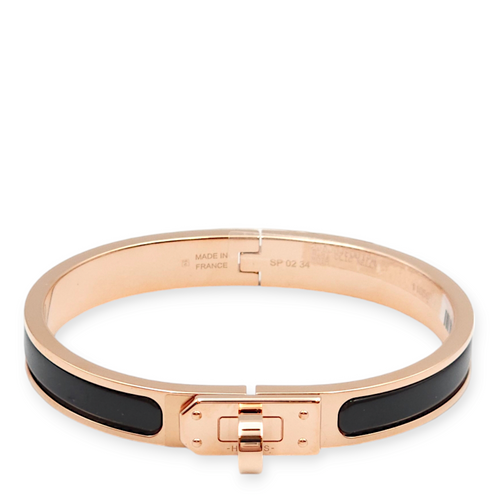 Clic Kelly Mini Black Bracelet, Rose Gold hardware