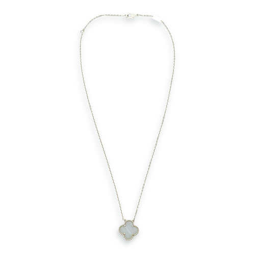 Vintage Alhambra Chalcedony Necklace in White Gold