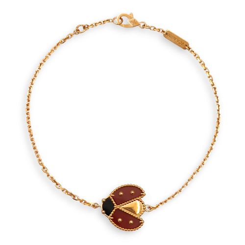 Lucky Spring Open Wings Carnelian Bracelet in Rose Gold