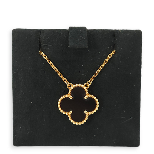 Vintage Alhambra Black Onyx Necklace in Gold