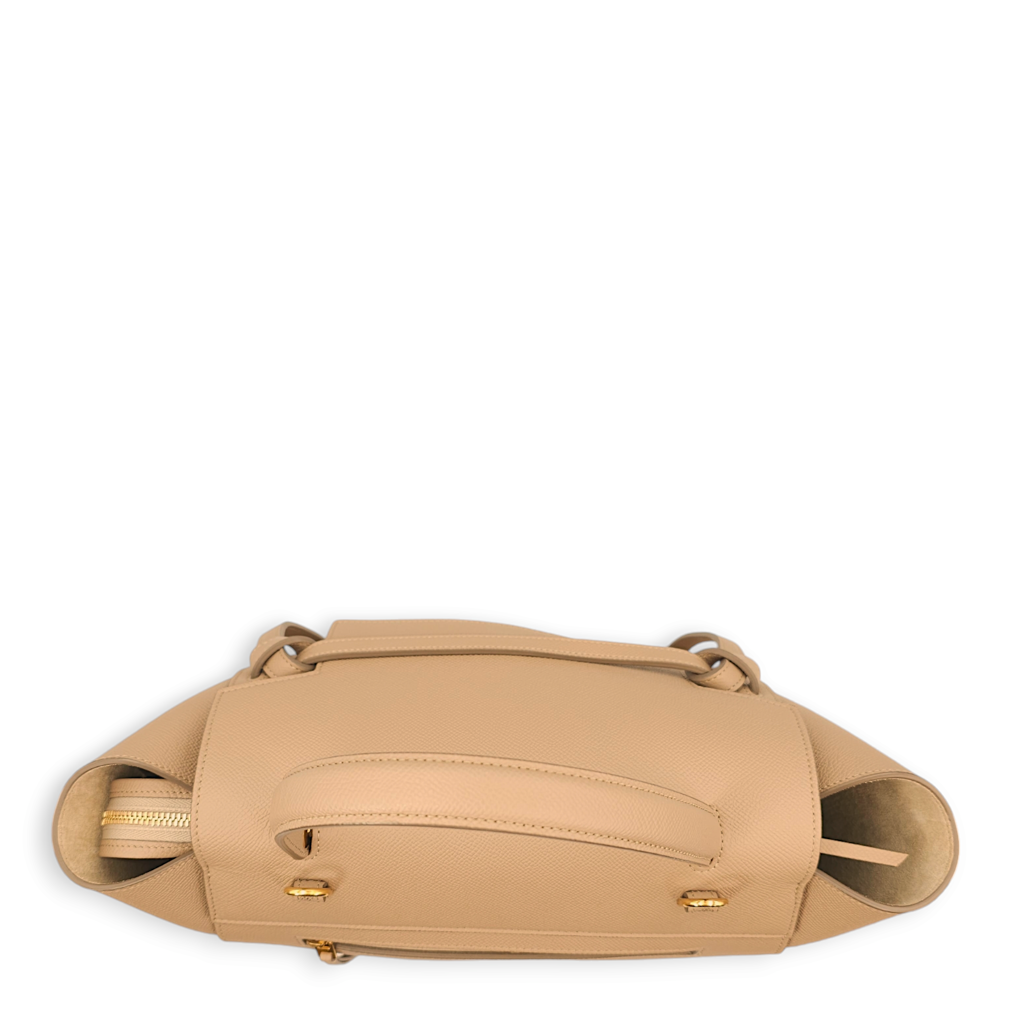 Belt Bag Medium Beige in Calfskin, Gold hardware