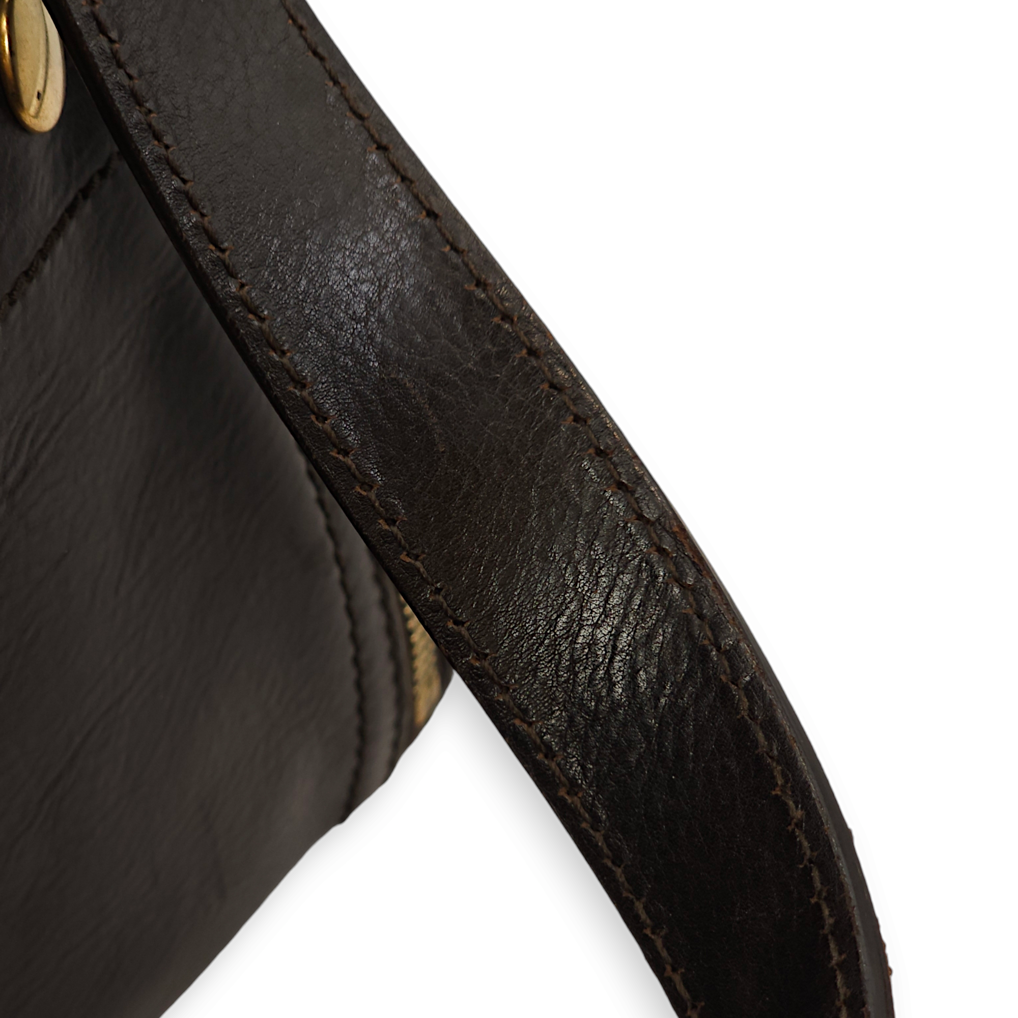 Downtown Brown Tote Bag in Calfskin, Gold hardware