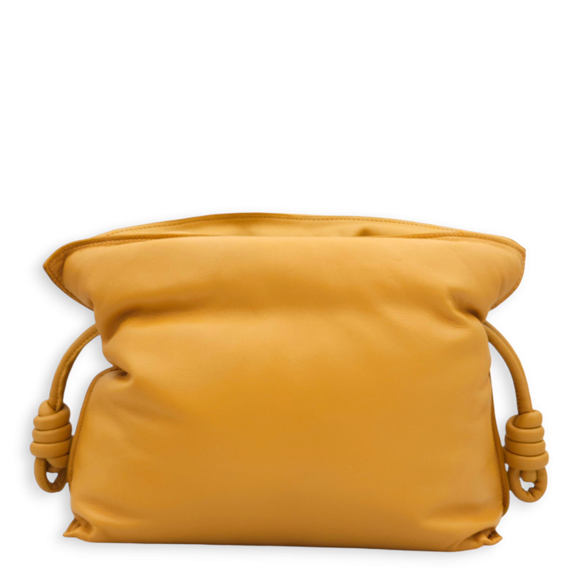 Puffer Flamenco Camel Shoulder Bag in Nappa Leather, Gold hardware