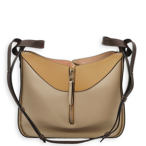 Hammock Small Beige/ Mocha Shoulder Bag in Calfskin, Palladium hardware