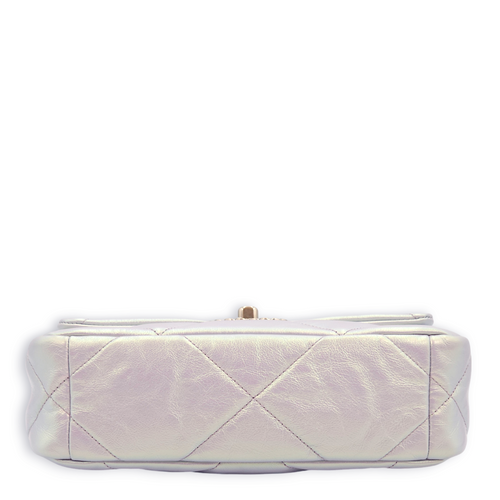 S19 Flap Small Indescent Purple Shoulder Bag in Lambskin, 3-Tone hardware