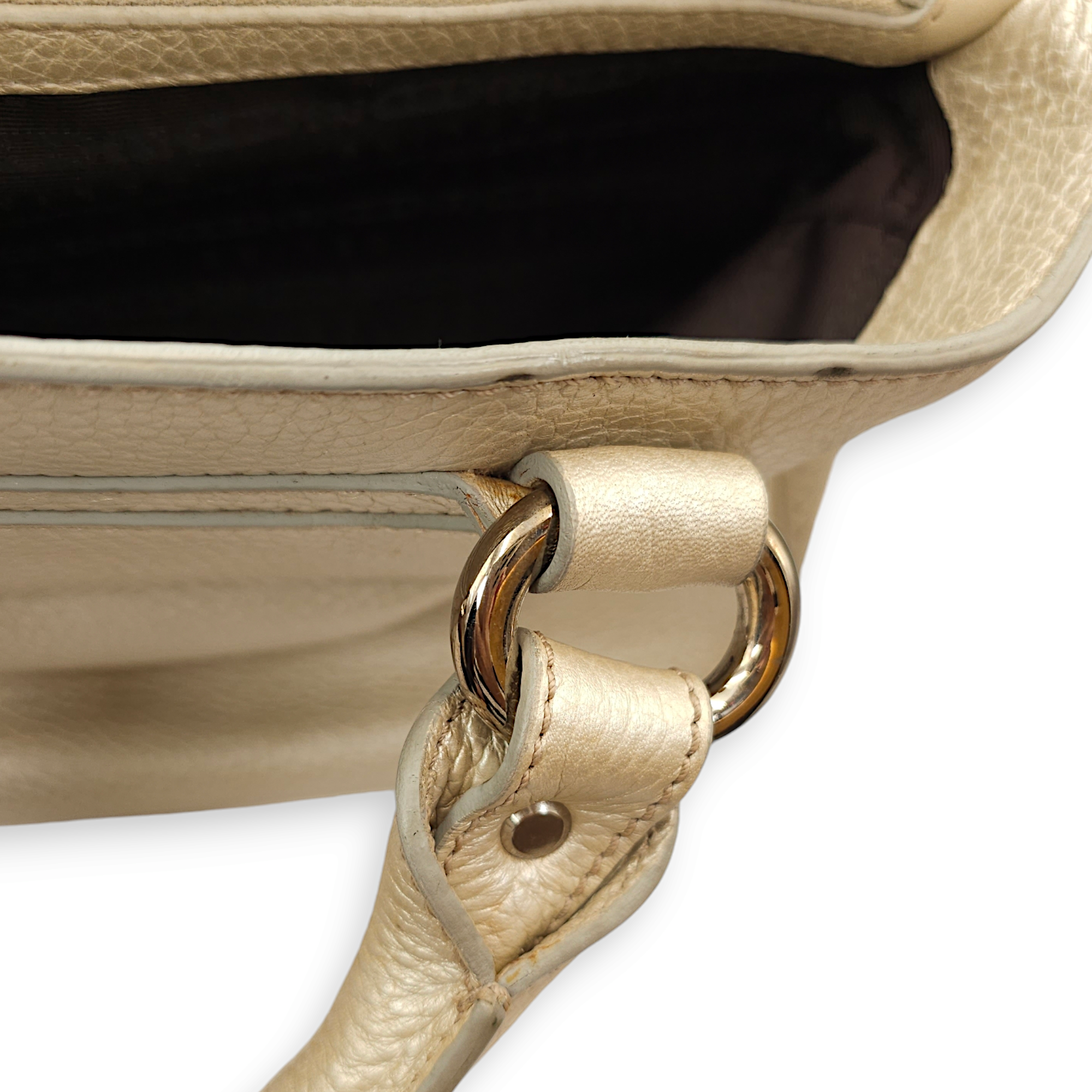 Boogie Carryall Silver Top Handle Bag in Calfskin, Palladium hardware