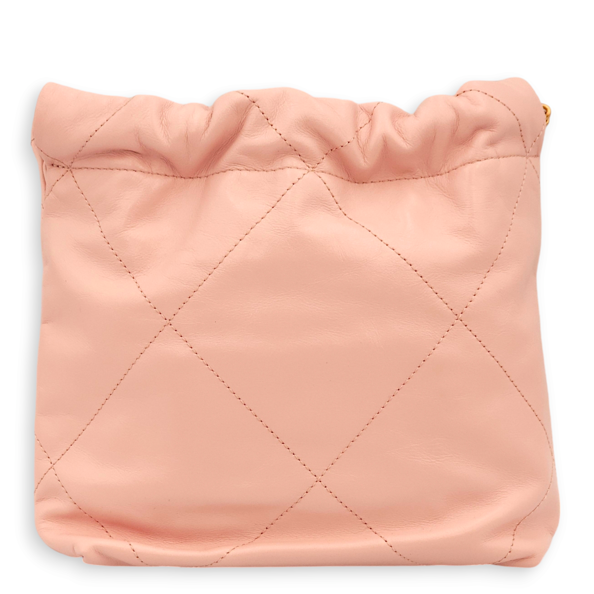 22 Mini Light Pink Tote Bag in Calfskin, Gold hardware