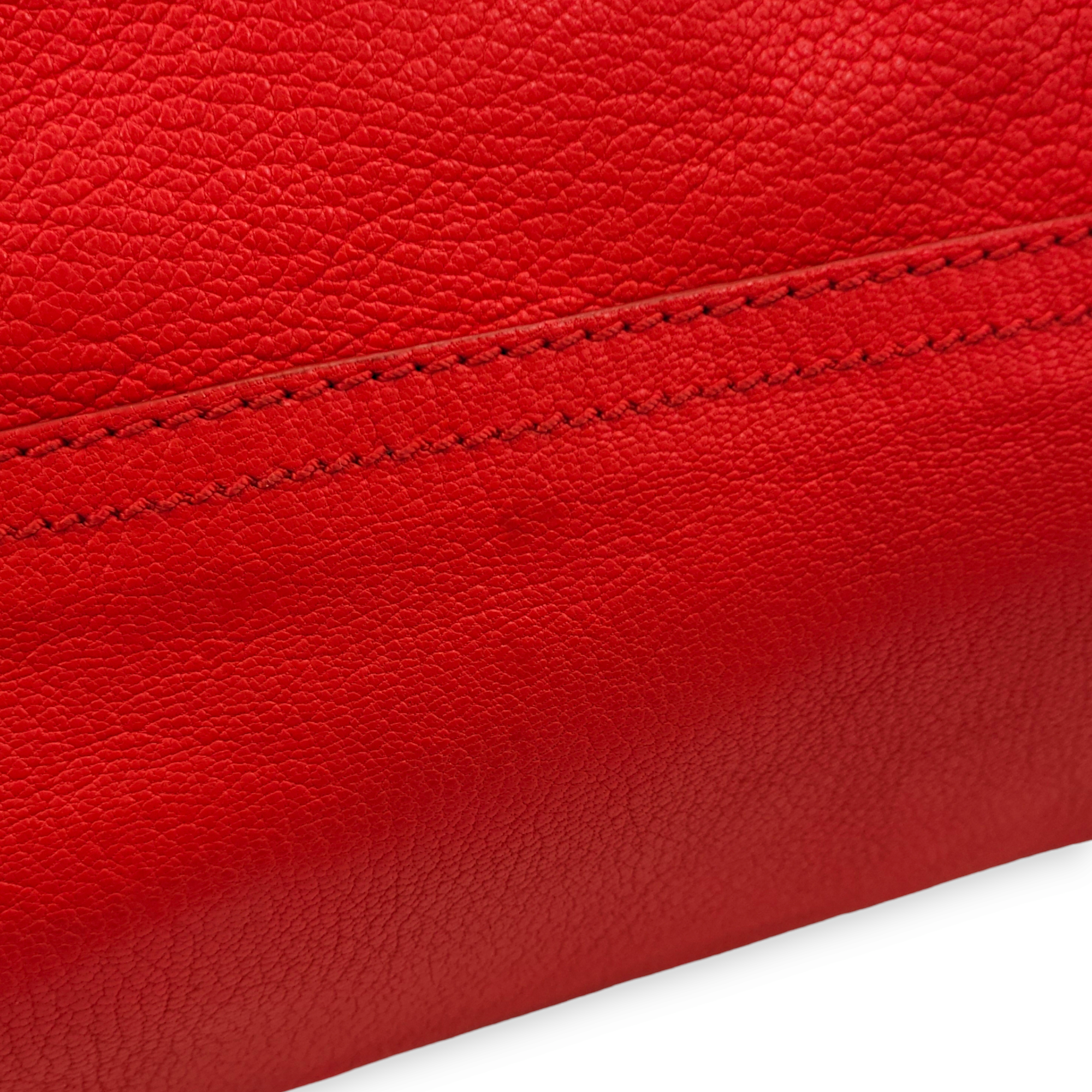 Pandora Red Crossbody Bag in Chevre Leather, Palladium hardware