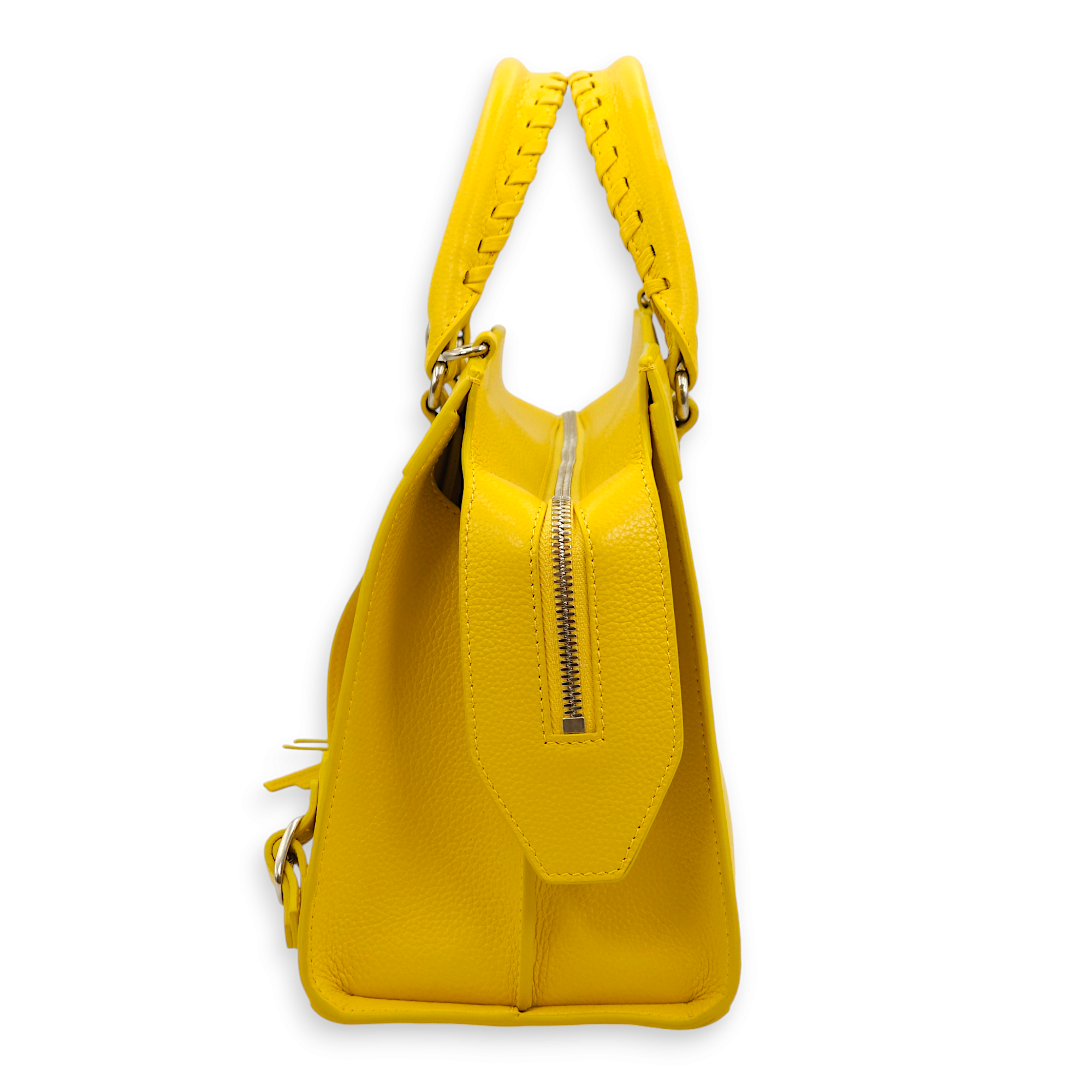 Classic Neo City Yellow Crossbody Bag in Calfskin, Palladium hardware