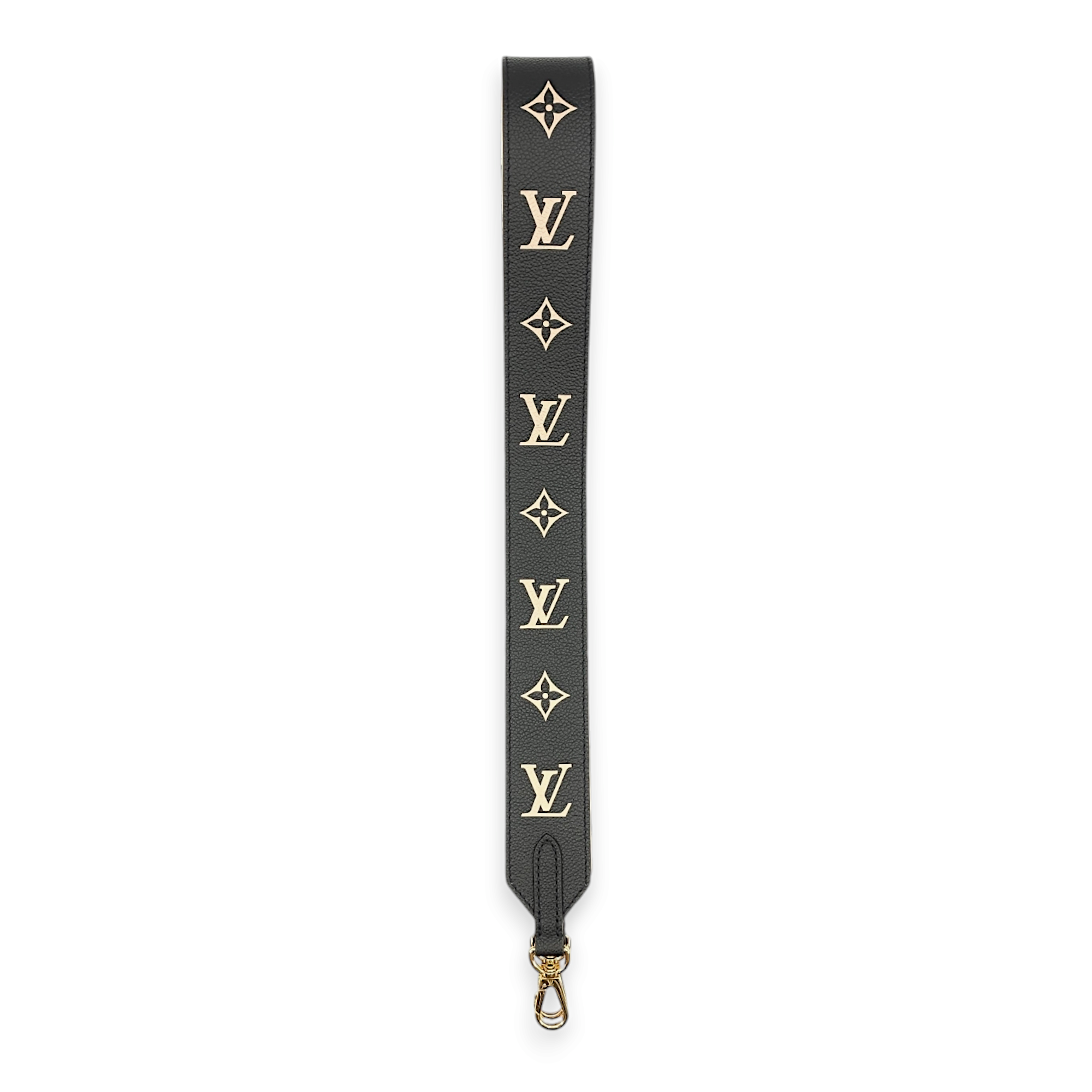 Bag Strap Black/Beige in Calfskin, Gold hardware